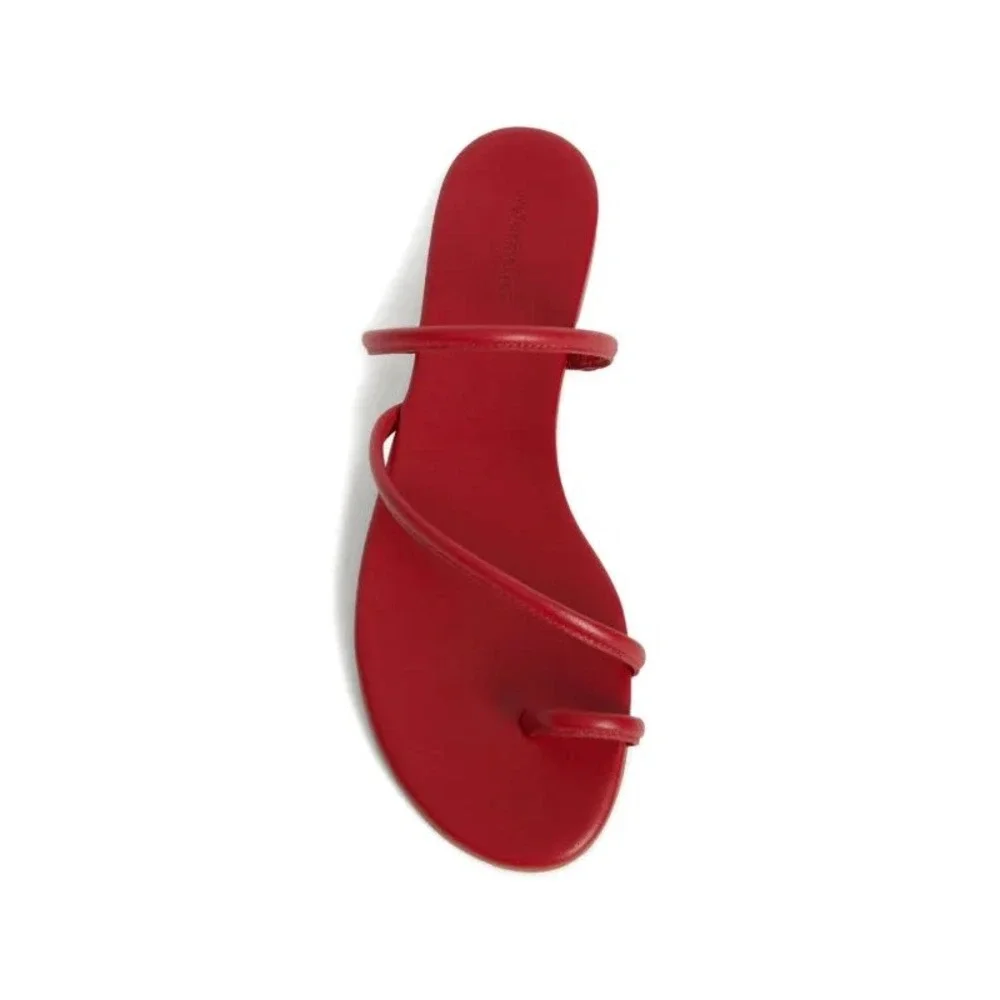 Reformation Sandals Ludo Toe Ring Strappy Leather Red 10.5